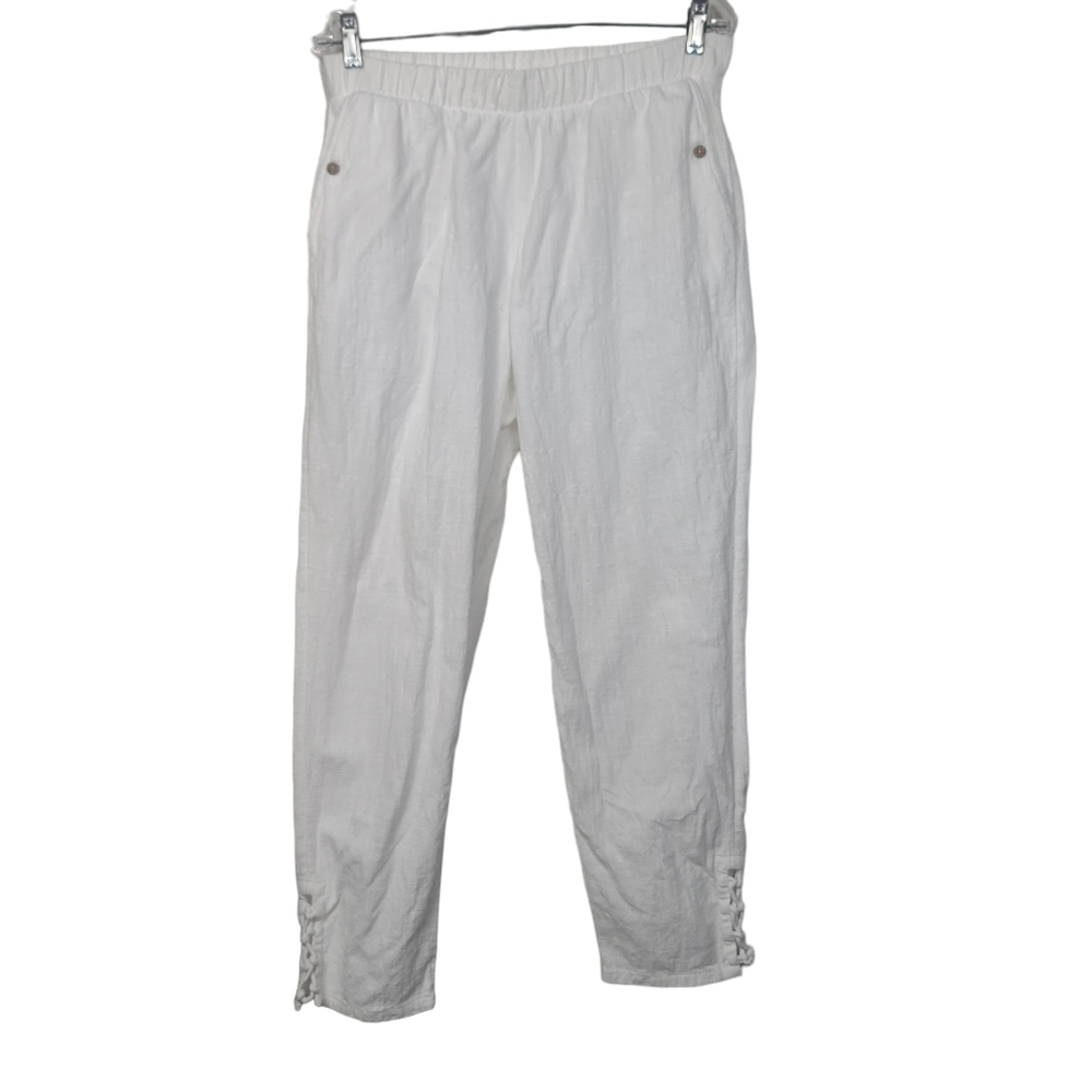 Soft Surroundings Cotton White Casual Pants M